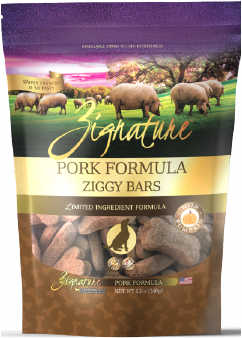 Zignature Ziggy Bars Treats Pork Dog Treat 12oz by Pet Food Warehouse