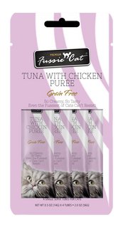 4pk Fussie Cat Tuna with Chicken Puree Cat Treat .5oz by Pet Food Warehouse