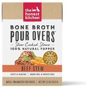 Honest Kitchen Pour Overs Beef Bone Broth Dog Food 5.50z by Pet Food Warehouse
