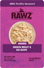 Rawz Chicken Breast & Egg Cat Food Pouch 2.46oz by Pet Food Warehouse