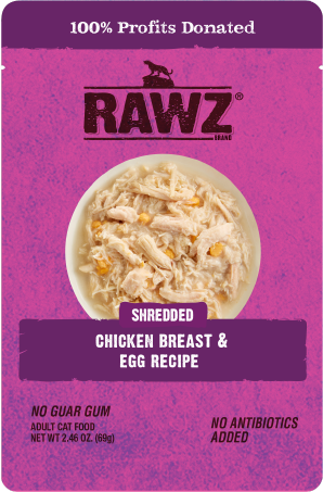 Rawz Chicken Breast & Egg Cat Food Pouch 2.46oz by Pet Food Warehouse