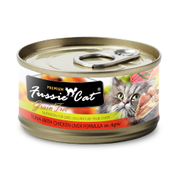 Fussie Cat Tuna with Chicken Liver Can Cat Food 2.82oz by Pet Food Warehouse
