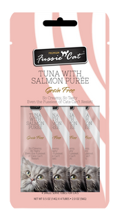 4pk Fussie Cat Tuna with Salmon Puree Cat Treat .5oz by Pet Food Warehouse
