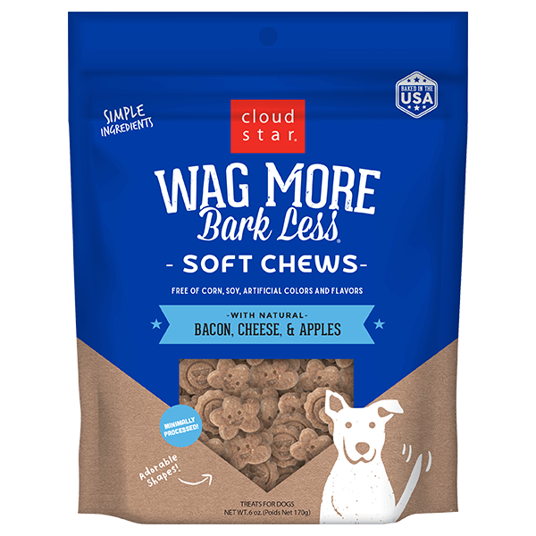 Cloud Star Wag More Soft Bacon Cheese Apple Dog Treat 6oz by Pet Food Warehouse