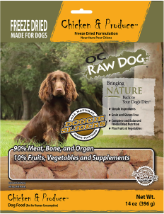 OC Raw Freeze Dried Chicken Sliders Dog Food 14oz by Pet Food Warehouse