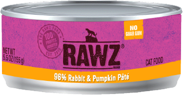Rawz 96% Rabbit Pumpkin Cat Food 5.5oz by Pet Food Warehouse