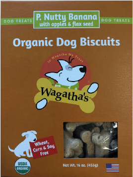 Wagatha's Peanut Butter Banana Dog Biscuit Dog Treat 16oz by Pet Food Warehouse