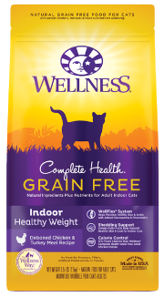 Wellness Complete Health GF Indoor Healthy Weight Chicken Turkey Cat Food 5lb-8o by Pet Food Warehouse