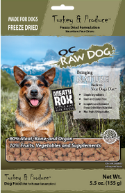 OC Raw Freeze Dried Turkey Meaty Rox Dog Food 5.5oz by Pet Food Warehouse