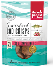 Honest Kitchen Superfood Cod Crisps Cod & Strawberry Dog Treat 3oz by Pet Food Warehouse