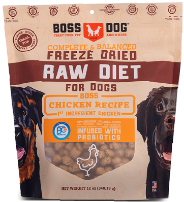 Boss Dog Chicken Recipe Freeze Dred Complete Dog Food 12oz by Pet Food Warehouse