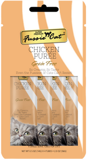 4pk Fussie Cat Chicken Puree Cat Treat .5oz by Pet Food Warehouse