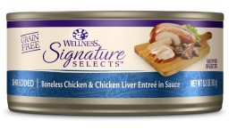 Wellness Signature Selects Shredded Chicken Liver Cat Food 5.3oz by Pet Food Warehouse