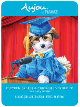 Rawz Aujou Chicken & Chicken Liver Pouch Dog Food 2.5oz by Pet Food Warehouse