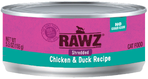 Rawz Shredded Chicken & Duck Canned Cat Food 5oz by Pet Food Warehouse
