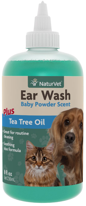 NaturVet 8oz Ear Wash with Tea Tree Oil by Pet Food Warehouse