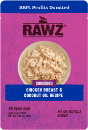 Rawz Chicken Breast & Coconut Oil Cat Food Pouch 2.46oz by Pet Food Warehouse