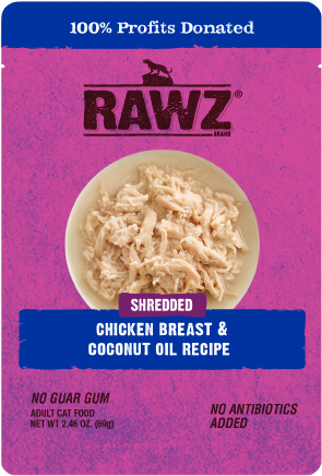 Rawz Chicken Breast & Coconut Oil Cat Food Pouch 2.46oz by Pet Food Warehouse