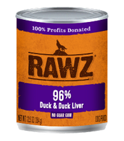 Rawz 96% Duck & Duck Liver Canned Dog Food 12.5oz by Pet Food Warehouse