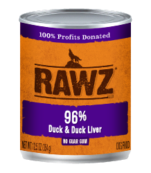 Rawz 96% Duck & Duck Liver Canned Dog Food 12.5oz by Pet Food Warehouse