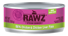 Rawz 96% Chicken Liver Cat Food 5.5oz by Pet Food Warehouse