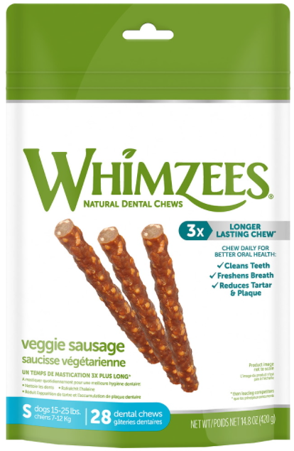 Whimzees Small Sausage Stick Dental Chew 14.8oz by Pet Food Warehouse