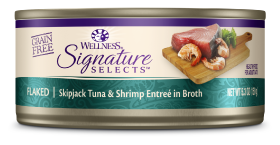 Wellness Signature Selects Flaked Tuna Shrimp Cat Food 5.3oz by Pet Food Warehouse