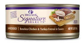 Wellness Signature Selects Shredded Chicken Turkey Cat Food 5.3oz by Pet Food Warehouse