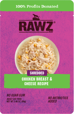 Rawz Chicken Breast & Cheese Cat Food Pouch 2.46oz by Pet Food Warehouse