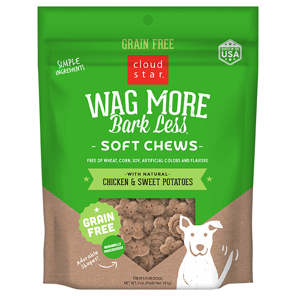 Cloud Star Wag More Grain Free Soft Chicken Sweet Potato Dog Treat 5oz by Pet Food Warehouse