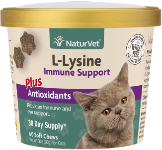 NaturVet 60ct L-Lysine Immune Cat Soft Chews by Pet Food Warehouse
