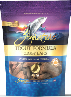 Zignature Ziggy Bars Treats Trout Dog Treat 12oz by Pet Food Warehouse