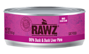Rawz 96% Duck & Duck Liver Cat Food 5.5oz by Pet Food Warehouse