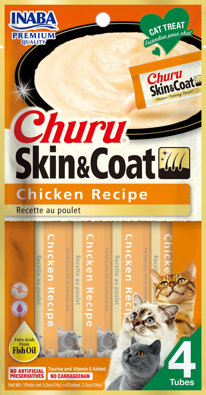 Inaba Churu Skin & Coat Chicken Recipe Cat Treat 2oz by Pet Food Warehouse