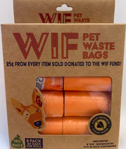 WIF Pet Poop Bags Orange Unscented 20ct Roll 8 pack by Pet Food Warehouse