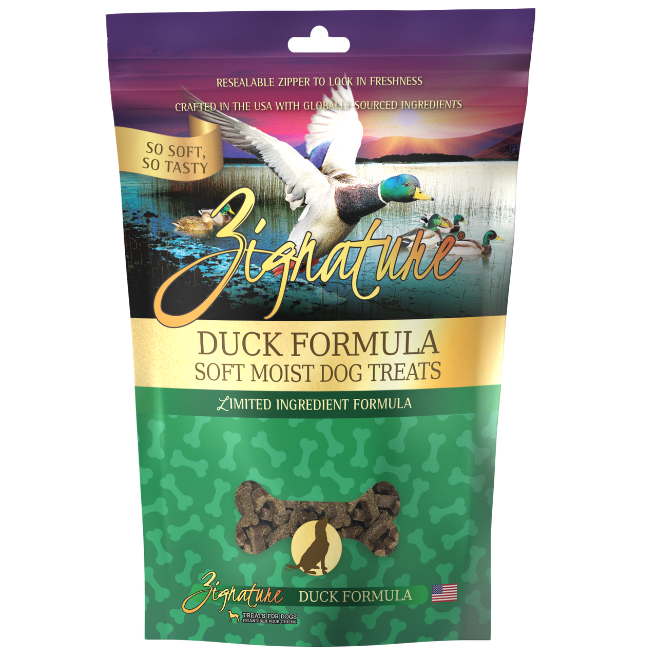 Zignature Soft Moist Treats For Dog Duck 4oz by Pet Food Warehouse