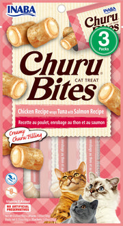 Inaba Churu Bites Chicken Recipe wraps Tuna w/Salmon Recipe Cat Treat 1.05oz by Pet Food Warehouse