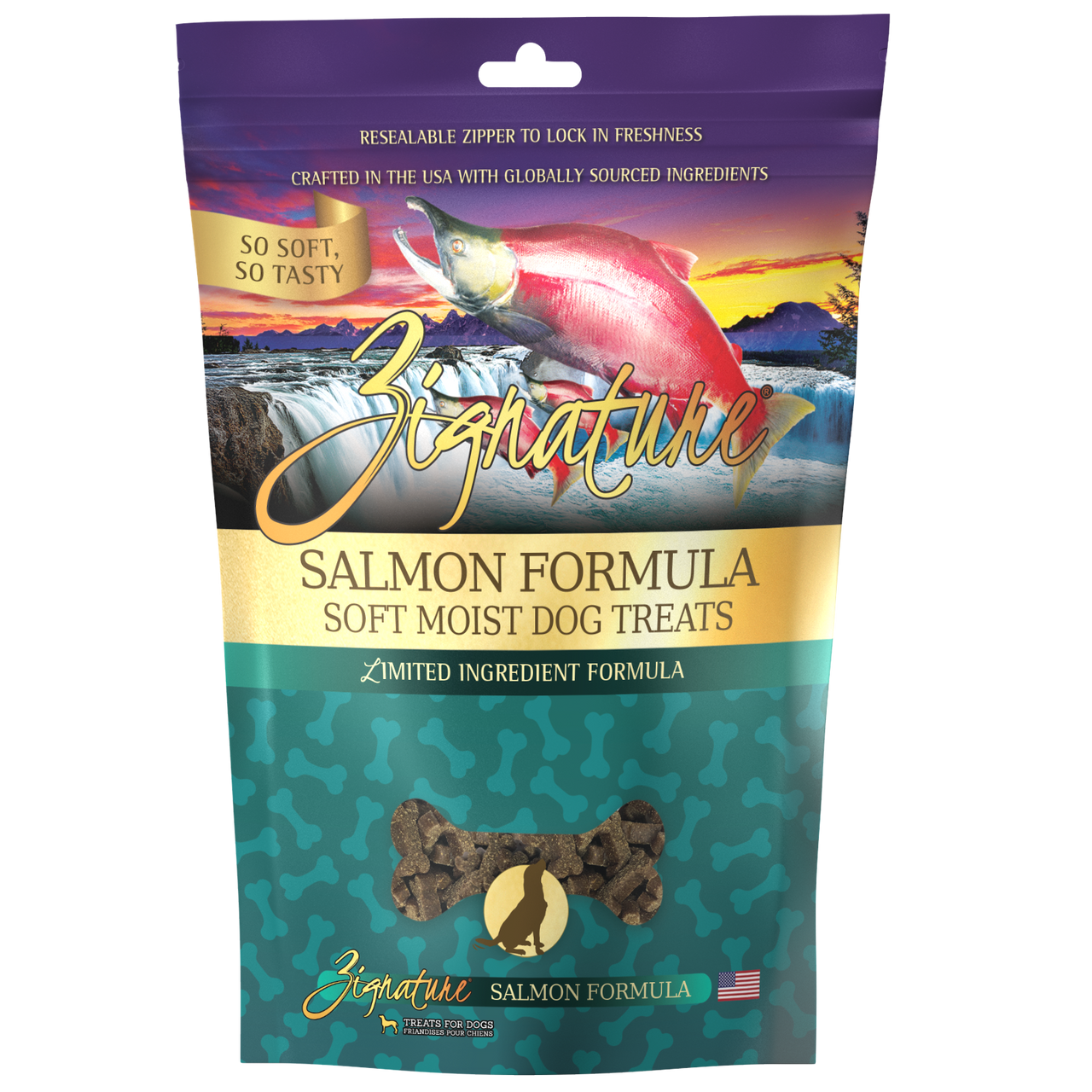 Zignature Soft Moist Treats For Dog Salmon 4oz by Pet Food Warehouse