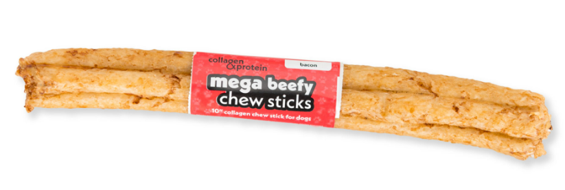 Frankly Collagen Beefy Stick Bacon Mega 10" by Pet Food Warehouse