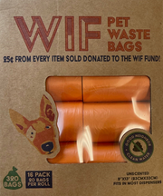 WIF Pet Poop Bags Orange Unscented 20ct Roll 16 pack by Pet Food Warehouse