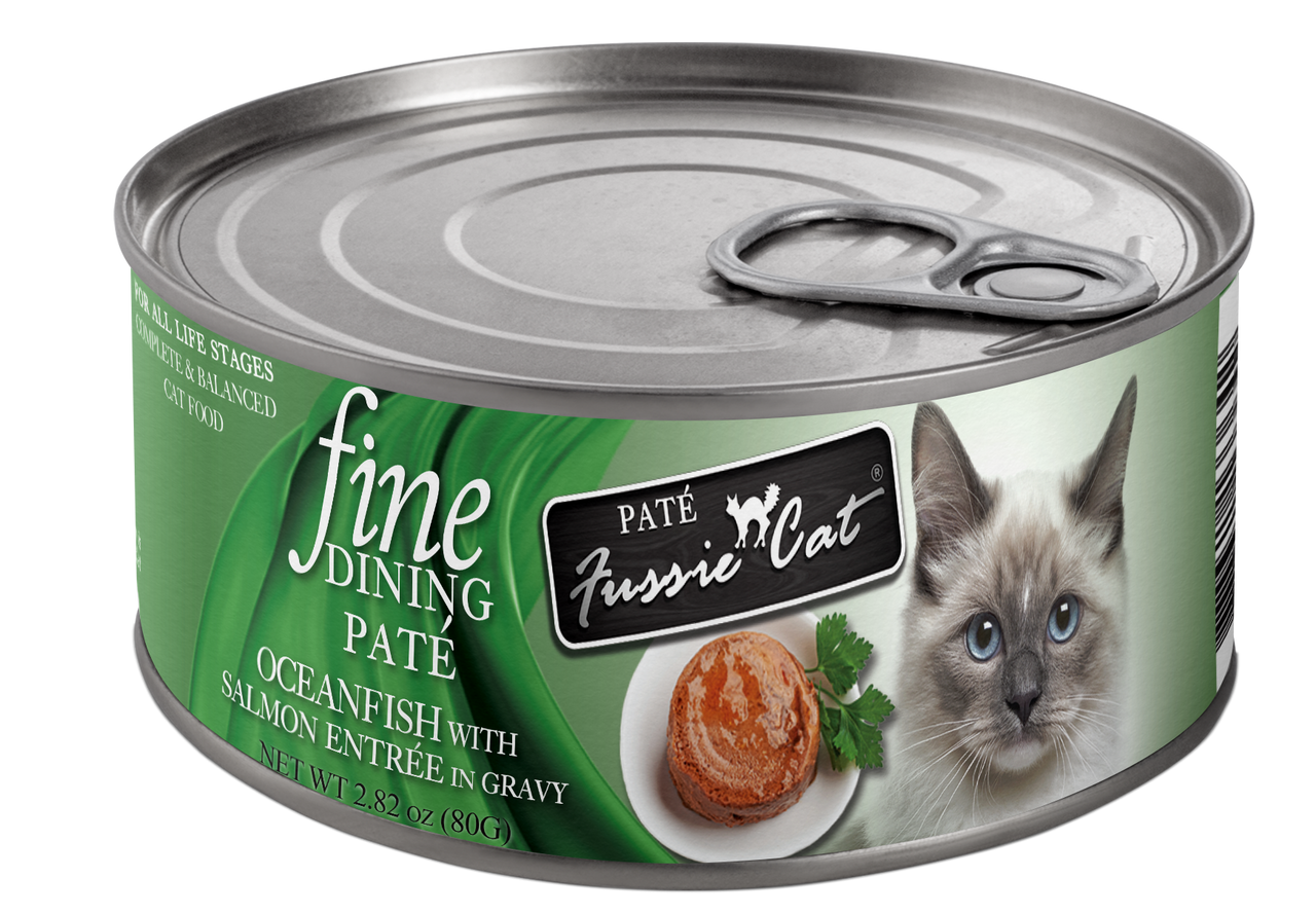 Fussie Cat Fine Dining Pate Oceanfish with Salmon Entrée 2.82oz by Pet Food Warehouse
