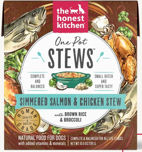 Honest Kitchen One Pot Stew Salmon Chicken Stew Broccoli,Brown Rice Dog 10.5oz by Pet Food Warehouse