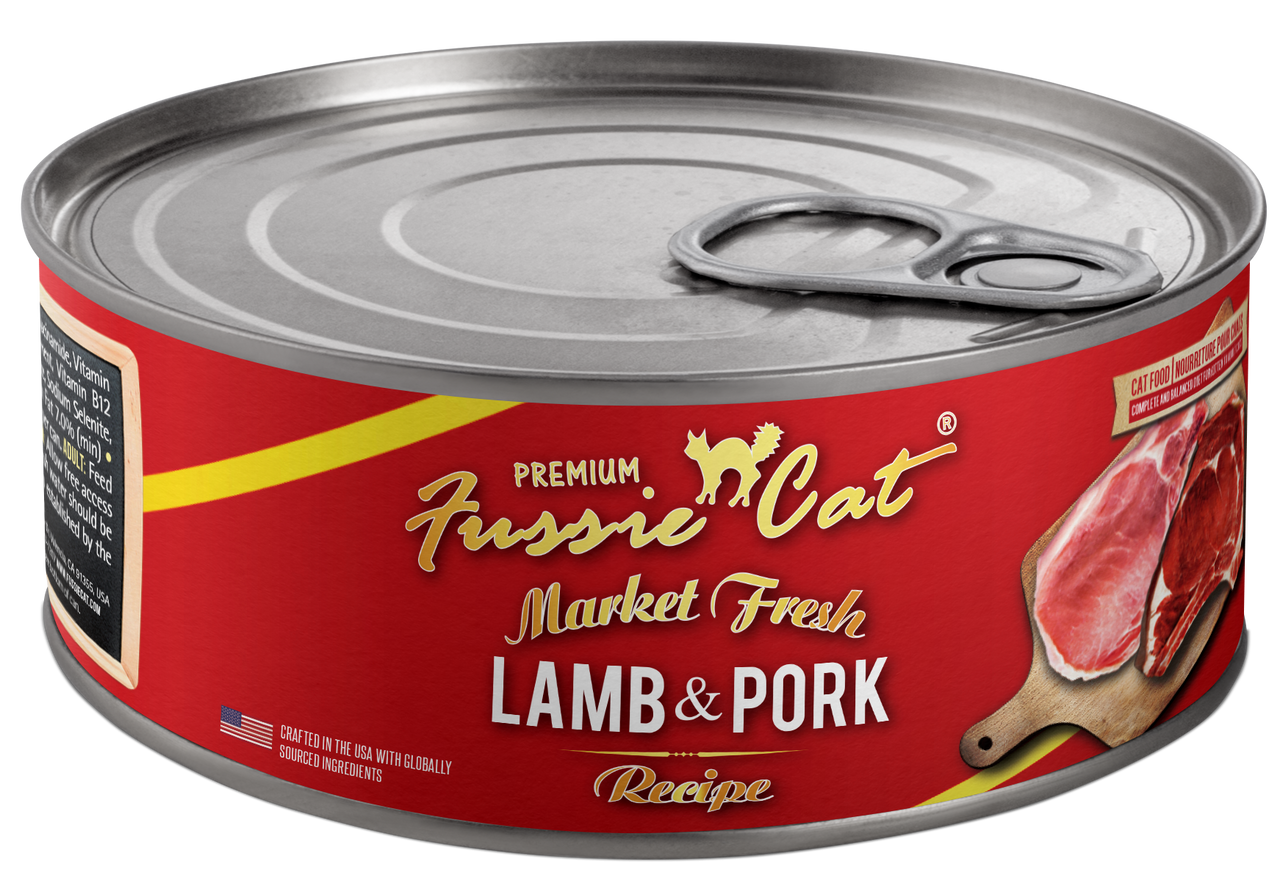Fussie Cat Market Fresh Lamb Pork Can Cat Food 5.5oz by Pet Food Warehouse