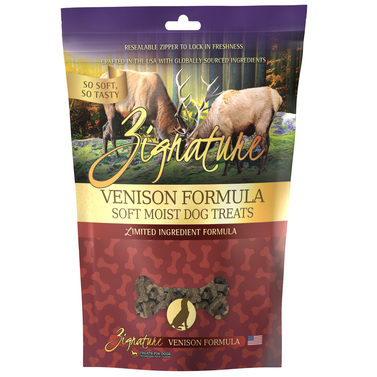 Zignature Soft Moist Treats For Dog Venison 4oz by Pet Food Warehouse