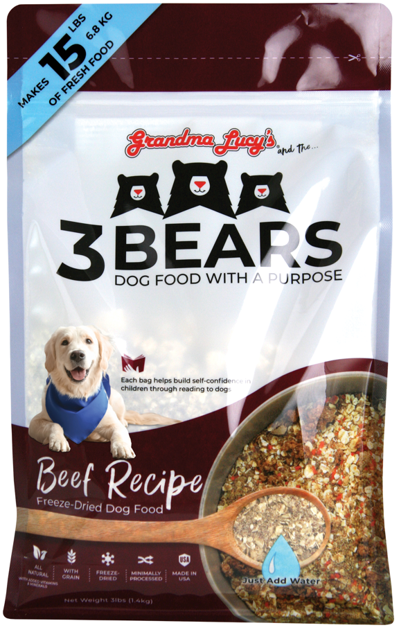 Grandma Lucy's 3 Bears Beef Dog Food 3lb by Pet Food Warehouse