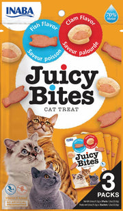 Inaba Juicy Bites Fish and Clams Flavor Cat Treat 3 Packs of .4oz by Pet Food Warehouse