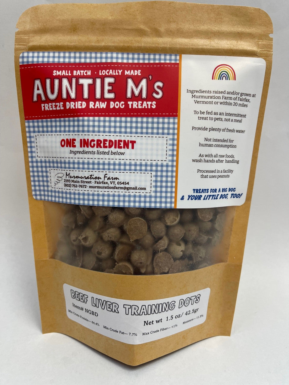 Auntie M Beef Liver Dot Dog Treats by Pet Food Warehouse
