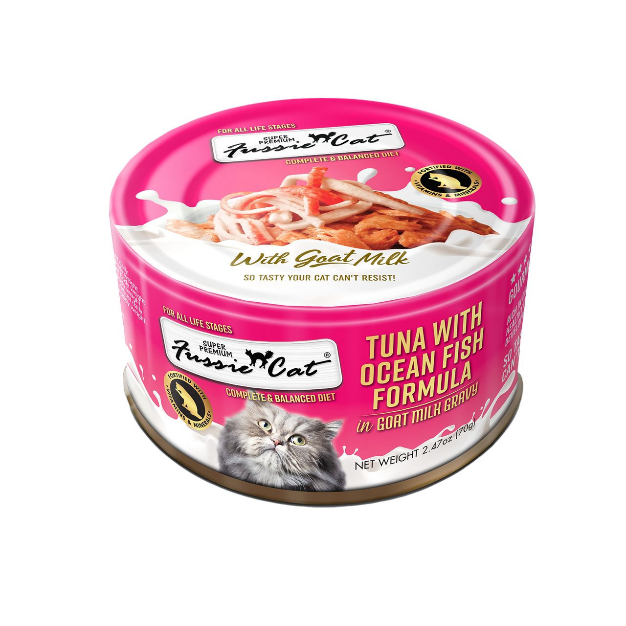 Fussie Cat Premium Tuna w/Oceanfish in Goats Milk 2.47oz by Pet Food Warehouse