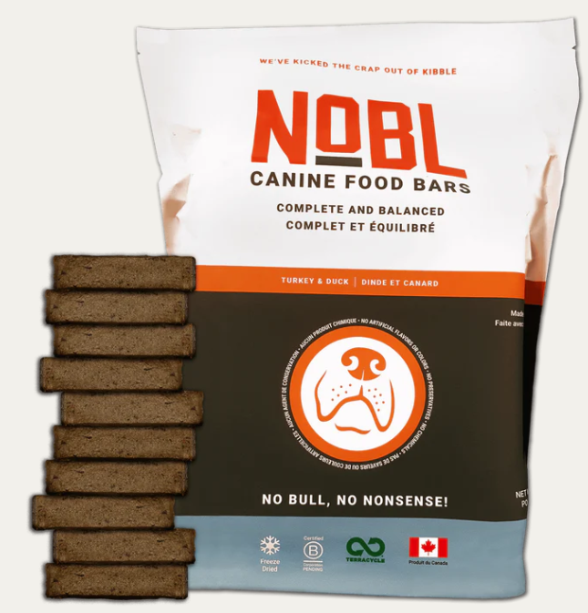 NOBL Freezew Dried Dog Food Bar Turkey & Duck 10-2oz pack by Pet Food Warehouse