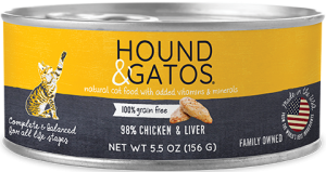 Hound & Gatos Chicken & Liver Cat Canned 5.5oz by Pet Food Warehouse